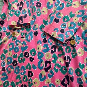 Lilly Pulitzer Corine Leopard Print Dress Pink 3/4 Sleeve Size S​